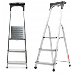 Drabina Aluminiowa Domowa 3 Stopniowa Składana Półka 125kg
