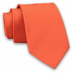Pomarańczowy Elegancki Klasyczny Męski Krawat -Angelo di Monti-