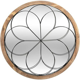 Lustro Rosace - metal i drewno D64 cm