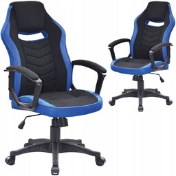 Fotel Obrotowy Gamingowy Biurowy Camaro niebieski czarny Tilt