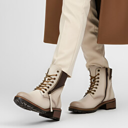 Vinceza Beżowe Botki Stylowe Buty Damskie