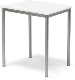 Stół BORÅS, 700x600x760 mm, biały laminat, szary aluminium