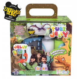 Zestaw Tubi Jelly Tuban Dinozaury +akwar