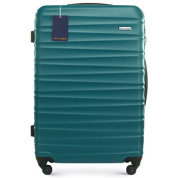 Duża walizka z ABS-u i identyfikator z logo