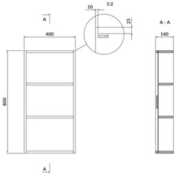 CERSANIT S932-084 Szafka Modu?. Otwarta G?rna Larga 40