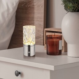 Globo Lampa stołowa LED Lunki, kolor nikiel, wysokość