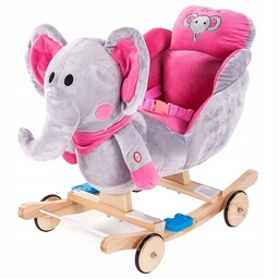 Bujak pluszowy słoń na biegunach 2w1 jeździk