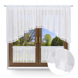 Firana do kuchni kuchenna komplet zazdrostki Biel szerokość