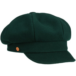 Women s Newsboy Cap by Mayser, ciemnozielony, cm