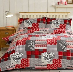 Alpine Patchwork 100% szczotkowana bawełna flanelowa serce poszwa