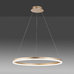 Paul Neuhaus Żyrandol LED Titus, okrągły, Ø80cm, mosiądz