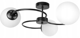 Nowoczesna Lampa Sufitowa Plafon Żyrandol Loft Czarna Białe