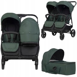 Wózek Rok Po Roku Blizniaczy Spacerówka Gondola Euro-cart