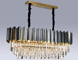 Luksusowa czarna lampa kryształowa 100cm - K502 Czarna