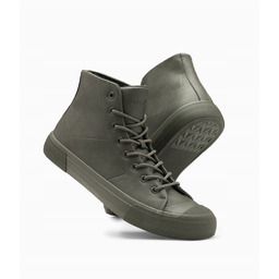 Wysokie buty męskie trampki z gumowym noskiem oliwkowe