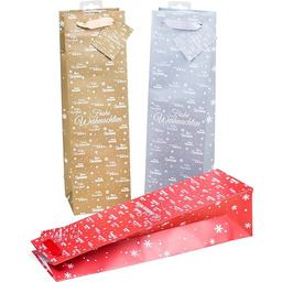 25 papierowych torebek na butelki z brokatem, Merry