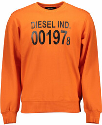 DIESEL BLUZA BEZ ZAMKA MĘSKA POMARAŃCZOWA