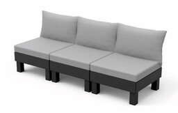 KETER Sofa ogrodowa 3 Elements 257364 Grafitowy