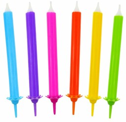 Długie świeczki urodzinowe Tęcza - 12 szt.