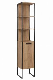 LOFT szafka wysoka łazienkowa 185x35x33cm Dąb Craft Złoty,BROOKLIN