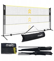 Siatka do siatkówki badmintona tenis zestaw 3w1 słupki