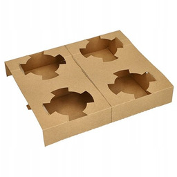 Papierowa Tacka / Holder Na 4 Kubki
