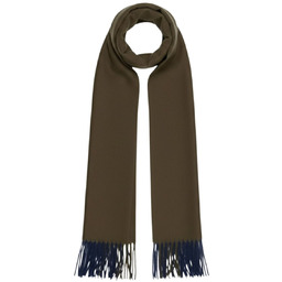 Szalik damski Ma.Al.Bi kaszmirowy khaki z frędzlami