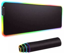 DUŻA PODŚWIETLANA PODKŁADKA MATA POD MYSZ GAMINGOWA RGB