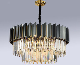 Luksusowy czarny żyrandol kryształowy 100cm - K507 Czarny