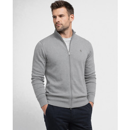 Sweter męski na suwak z stójką bawełniany szary