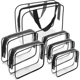 APREUTY Przezroczyste torby do makijażu, Jasne, 6 Pieces