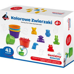 ASKATO Zabawka edukacyjna Genialny dzieciak Kolorowe zwierzaki -