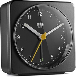 Braun Klasyczny analogowy budzik kwarcowy w kolorze czarnym/funkcja