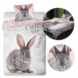 Pościel bawełniana 140x200 dziecięca 100% Bawełna Zwierzęta Królik