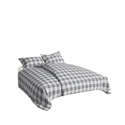 Pościel 220x200 Krata szara