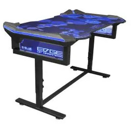 E-BLUE EGT004BK 135cm Regulacja wysokości Czarno-niebieski Biurko gamingowe