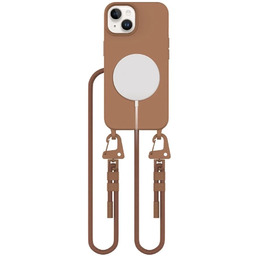 Etui Tech-Protect Magnecklace MagSafe iPhone 13 Brązowe Smycz