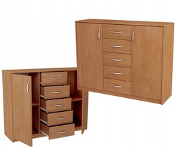 Komoda Półka Z Szufladami K019 Olcha