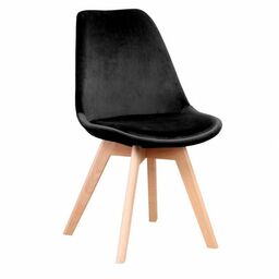 Krzesło skandynawskie czarne - ART132C - WELUR CZARNY