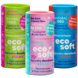 Naturalne dezodoranty bez aluminium eco soft - zestaw