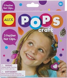 ALEX Zabawki spinki do włosów z piórami POPS