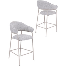 Hoker do kuchni z podnóżkiem Livia, szary/kaszmir