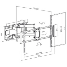 MACLEAN UCHWYT DO TV EKONOMICZNY 60-120" 120KG VESA
