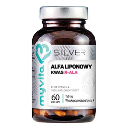 Suplement diety, SILVER 100% Kwas Alfaliponowy R-ALA 150mg,