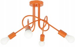 Lampa Sufitowa Dziecięca Pomarańczowa Loft 4 Zakręcona Żyrandol