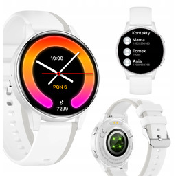 Smartwatch zegarek damski młodzieżowy okrągły biały lekki sen