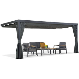 Pergola tarasowa przyścienna Alicante 3x5 antracyt Garden Point