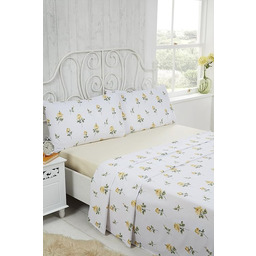 Rapport Rosebud 100% szczotkowany zestaw pościeli, bawełna, cytryna,