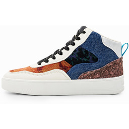 Sneakersy wysoka cholewka patchwork