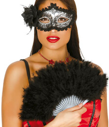 Wachlarz z piór czarny - 1 szt.